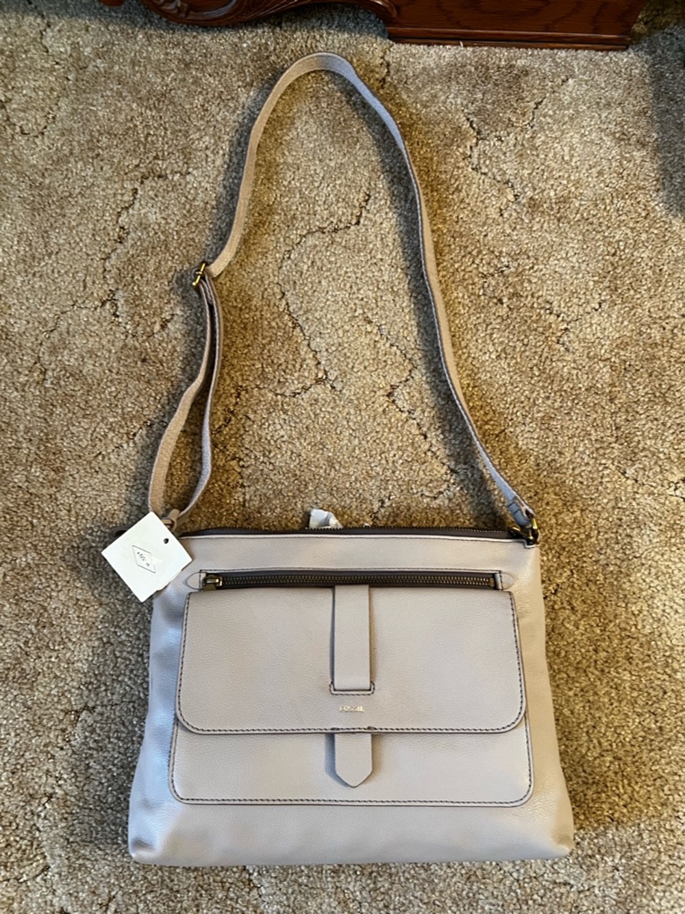 Fossil Light Taupe Crossbody Bag